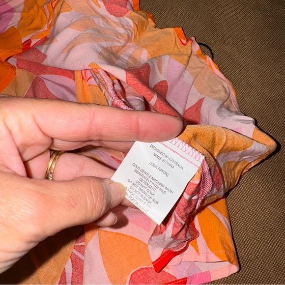 Abel the Label Anthropologie  NWT! Pink Orange Rumi Maxi Dress Size M - Picture 9 of 16